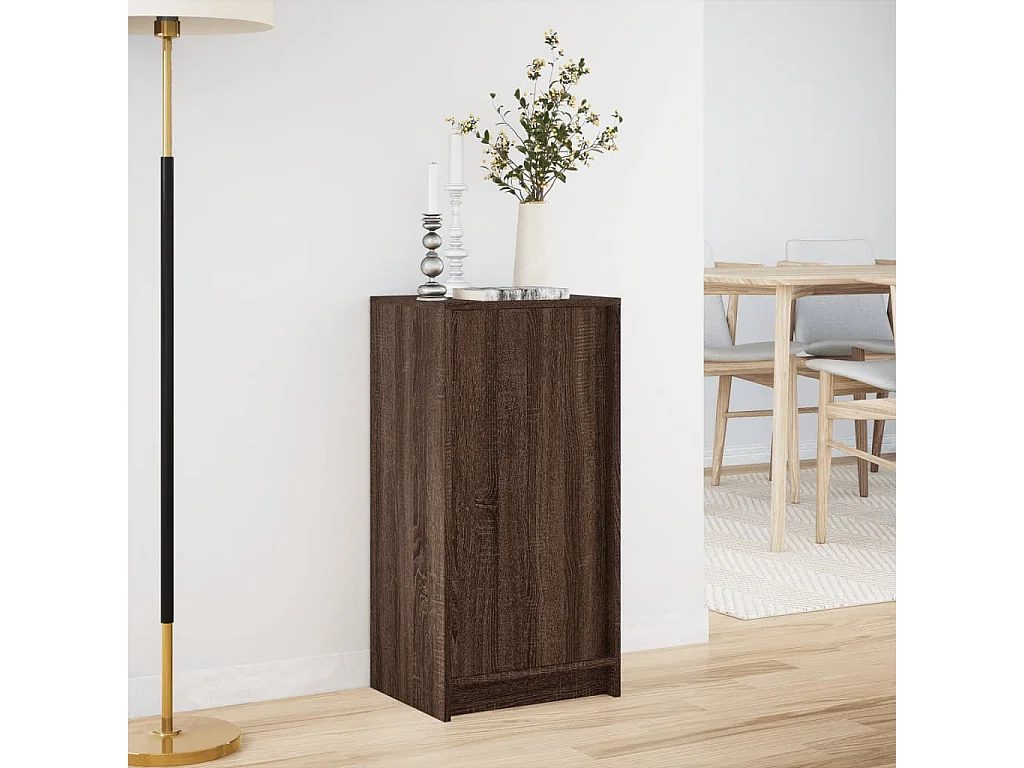 Buffet | Bahut | Meuble de rangement avec LED chêne marron 42,5x34x85 cm bois d'ingénierie