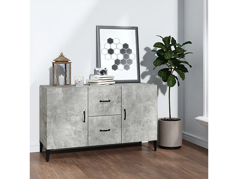 Credenza | Buffet | Armadio Grigio Cemento 100x36x60 cm in Legno Multistrato