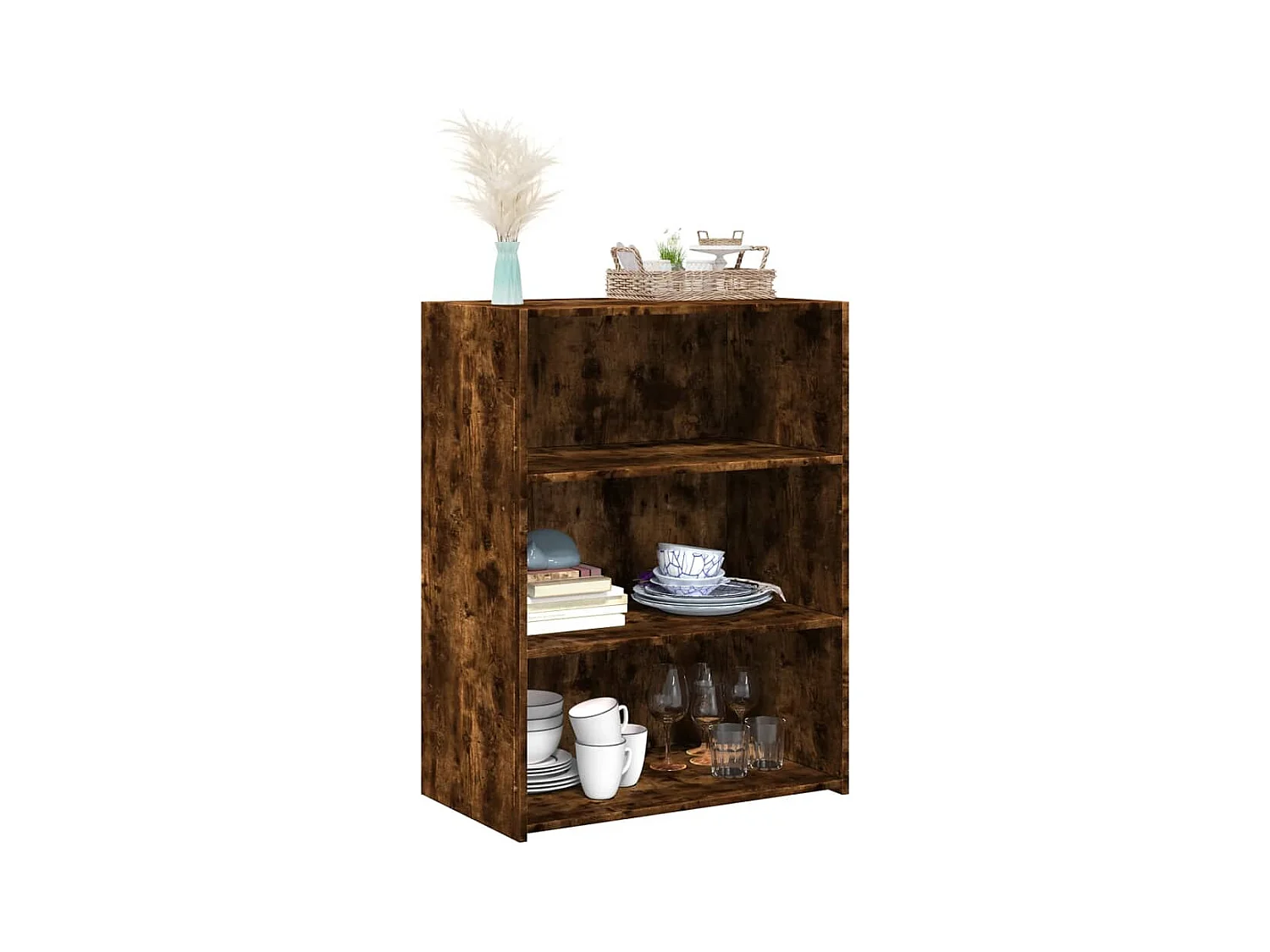 Credenza | Buffet | Armadio Rovere Fumo 70x41x93 cm in Legno Multistrato