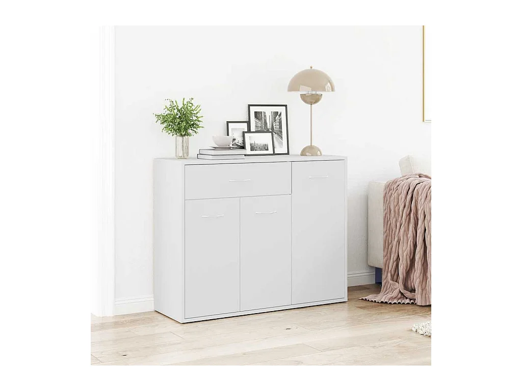 Credenza | Buffet | Armadio Bianca 88x30x70 cm in Legno Multistrato