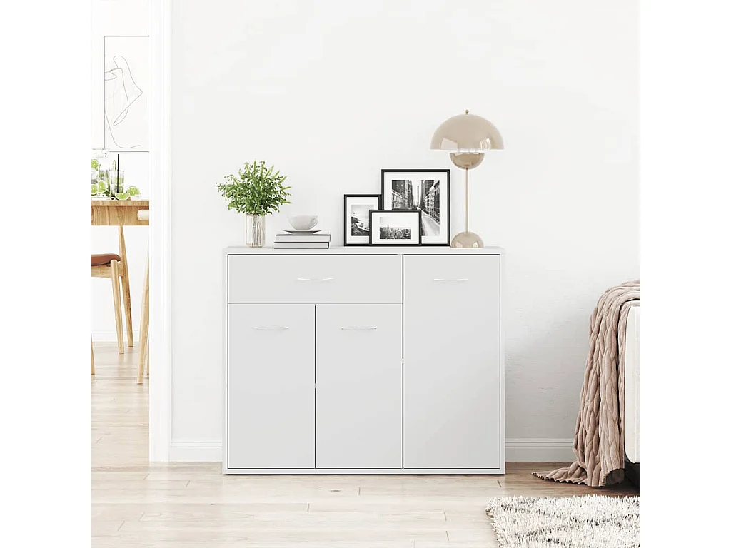 Credenza | Buffet | Armadio Bianca 88x30x70 cm in Legno Multistrato