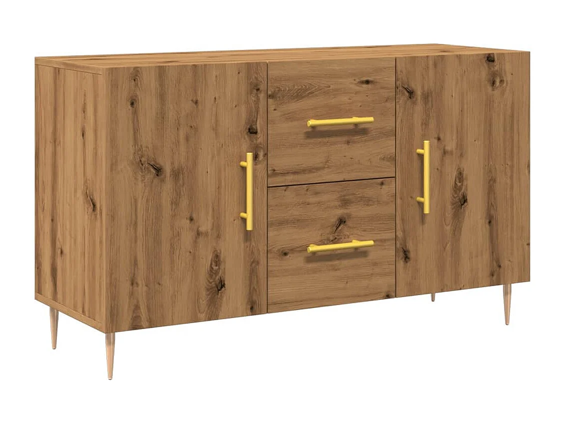 Buffet | Bahut | Meuble de rangement chêne artisanal 100x36x60 cm bois d'ingénierie