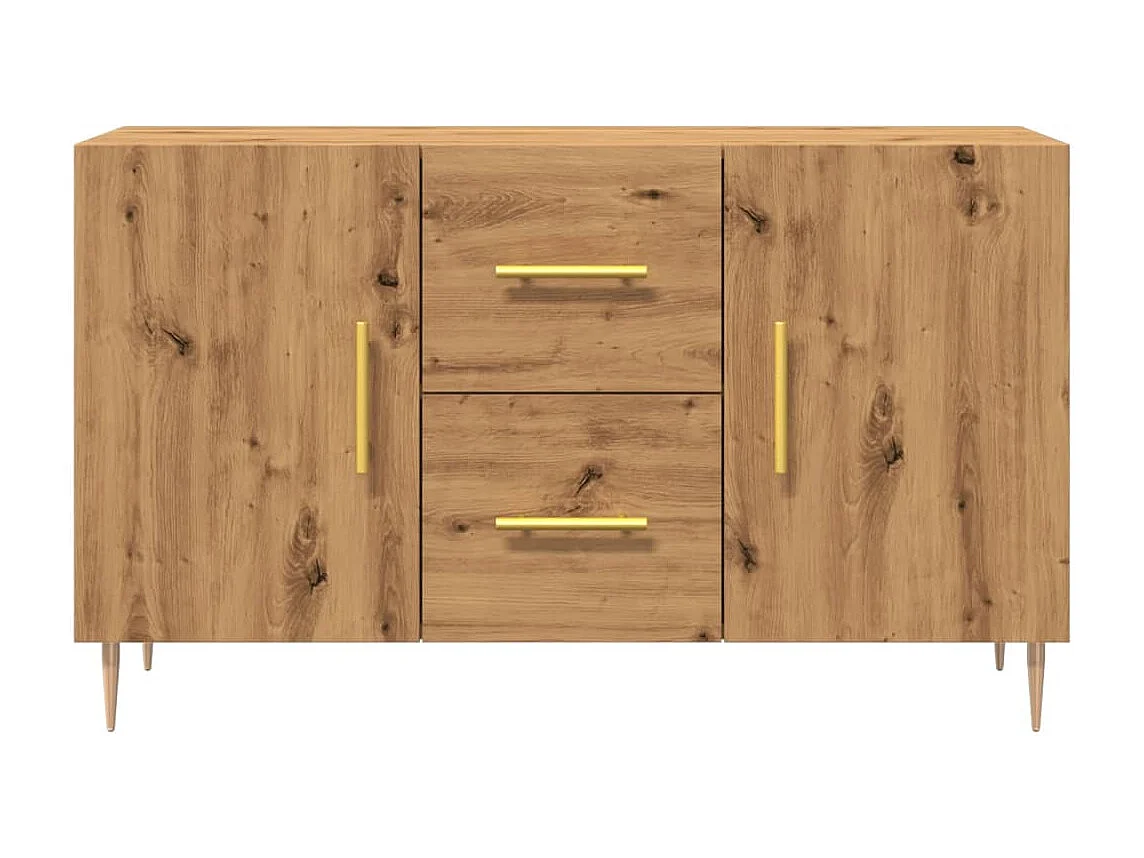 Buffet | Bahut | Meuble de rangement chêne artisanal 100x36x60 cm bois d'ingénierie