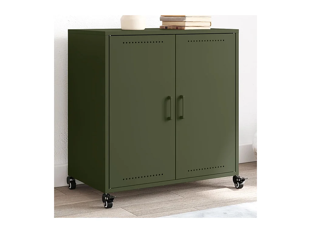 Buffet | Bahut | Meuble de rangement vert olive 68x39x72 cm acier