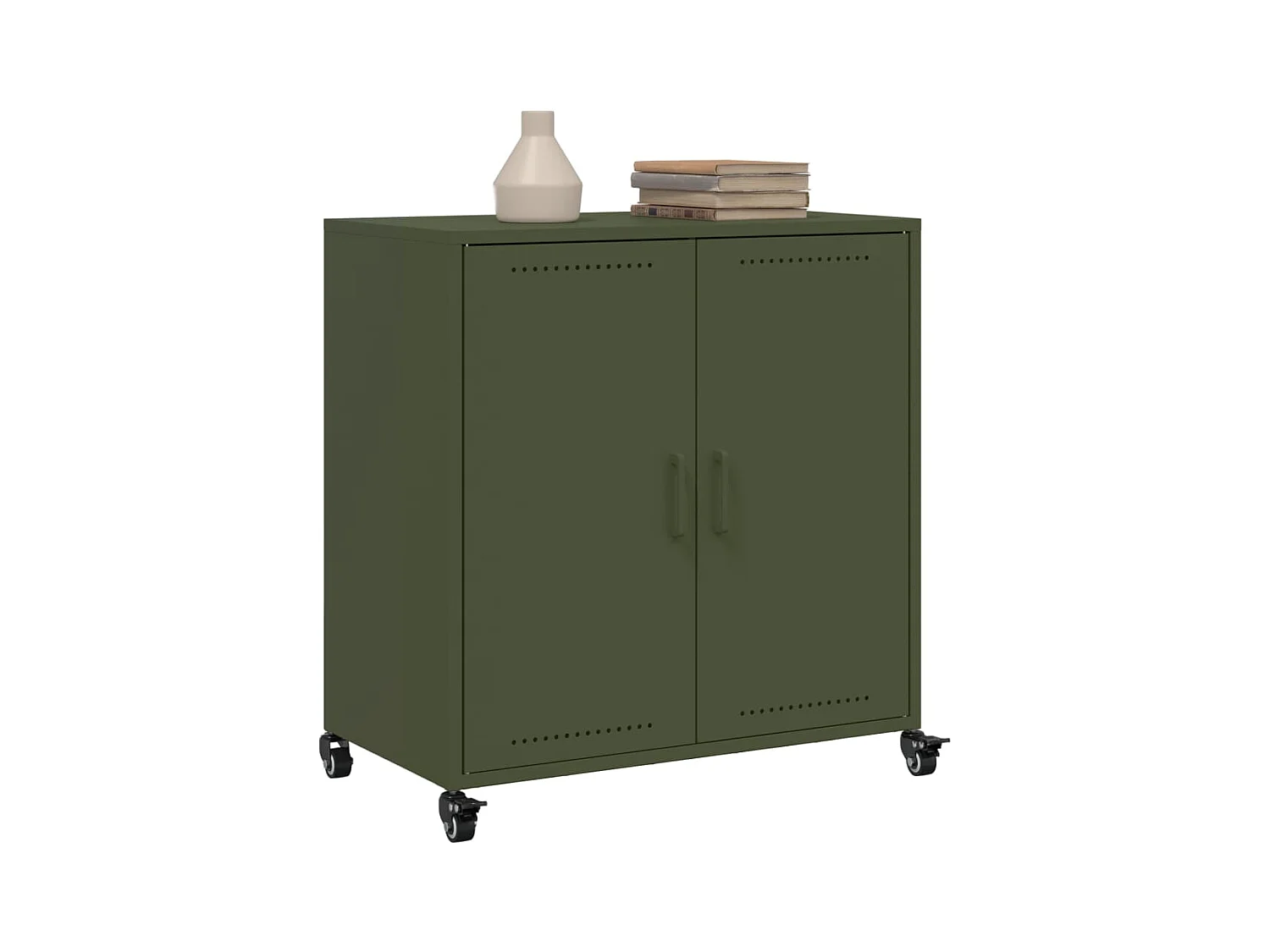 Buffet | Bahut | Meuble de rangement vert olive 68x39x72 cm acier