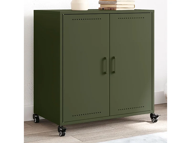 Buffet | Bahut | Meuble de rangement vert olive 68x39x72 cm acier