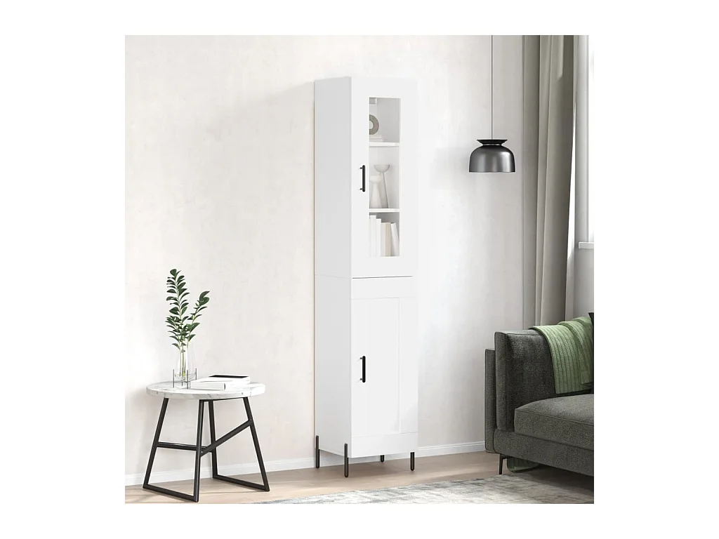 Buffet | Bahut | Meuble de rangement haut Blanc 34,5x34x180 cm Bois d'ingénierie