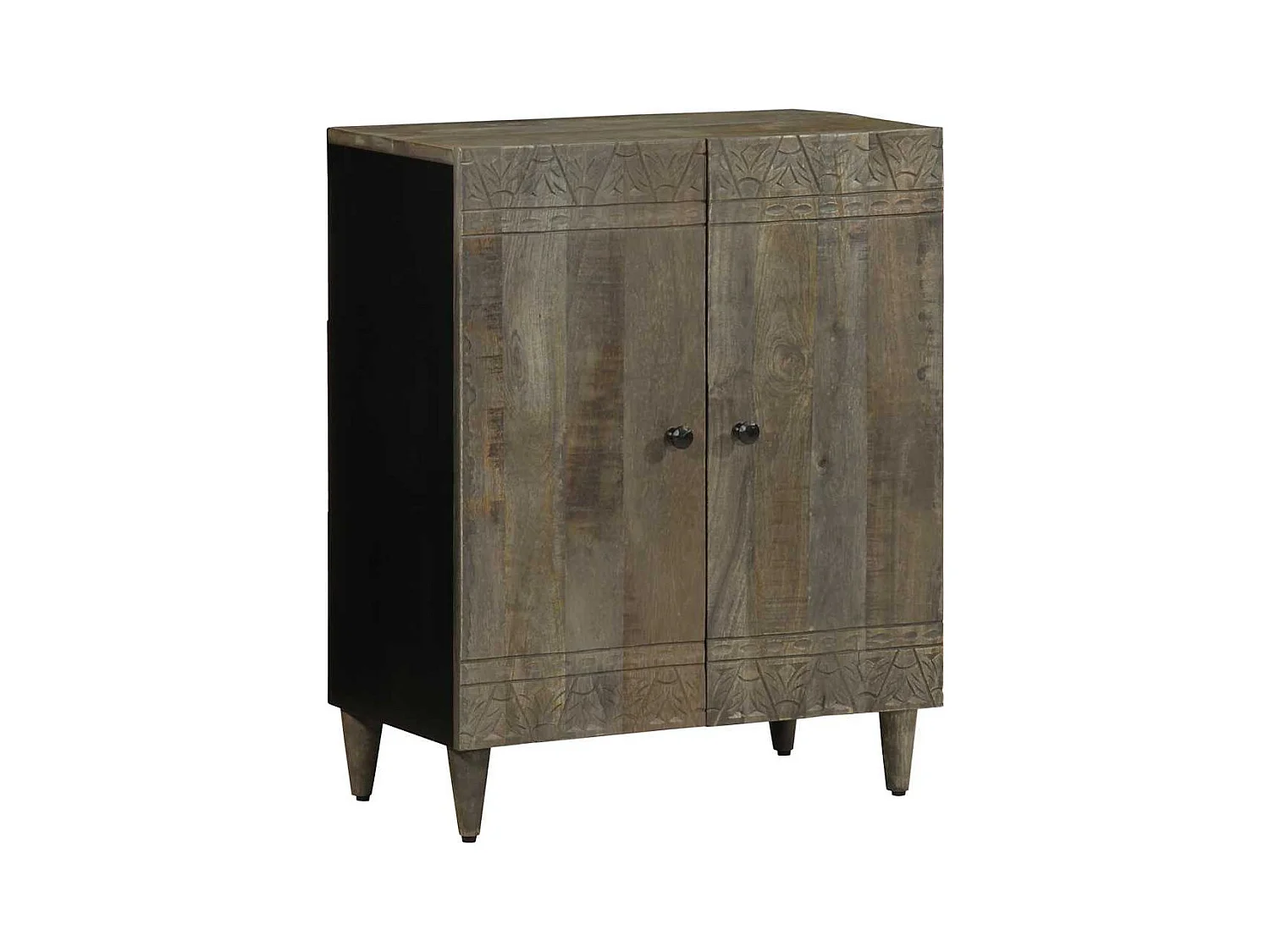Credenza | Buffet | Armadio Grigio Chiaro 60x33,5x75 cm in Legno Massello di Mango