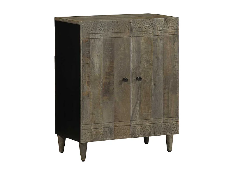 Credenza | Buffet | Armadio Grigio Chiaro 60x33,5x75 cm in Legno Massello di Mango