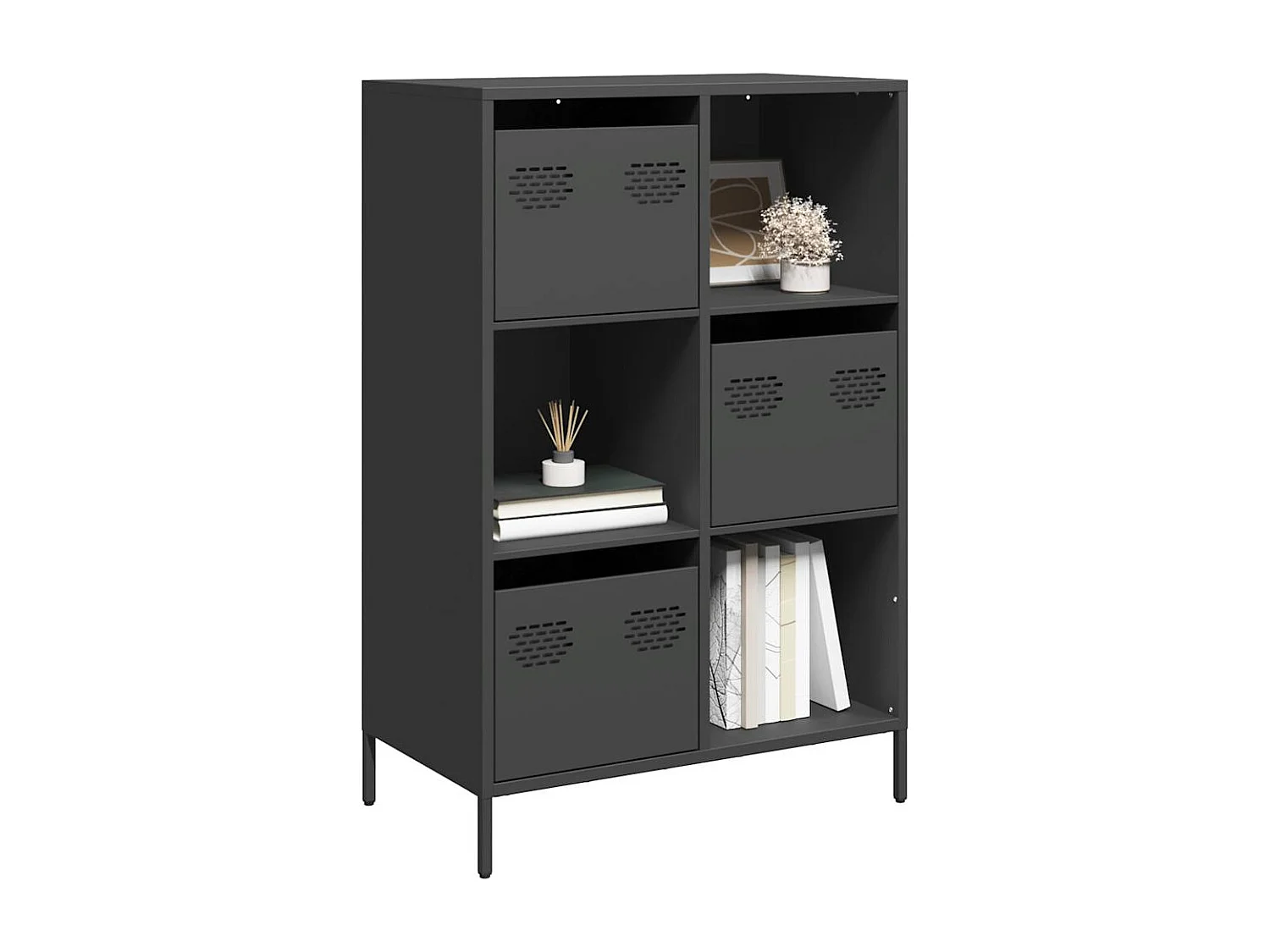 Credenza | Buffet | Armadio Nera 68x39x103,5 cm in Acciaio