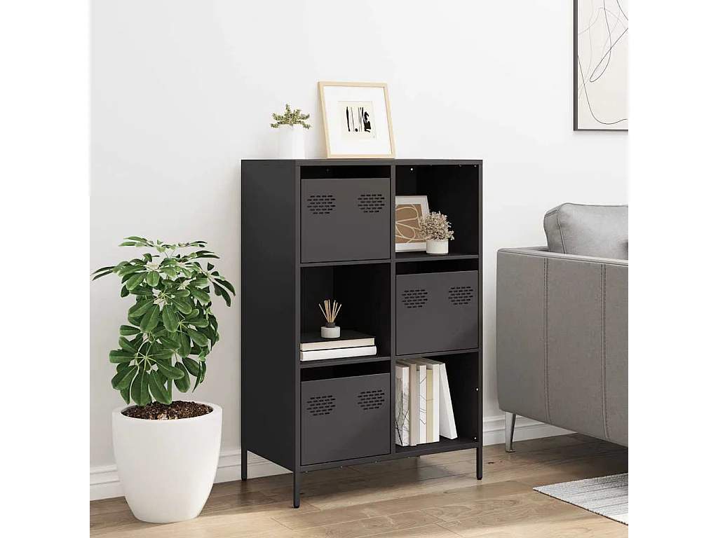 Credenza | Buffet | Armadio Nera 68x39x103,5 cm in Acciaio