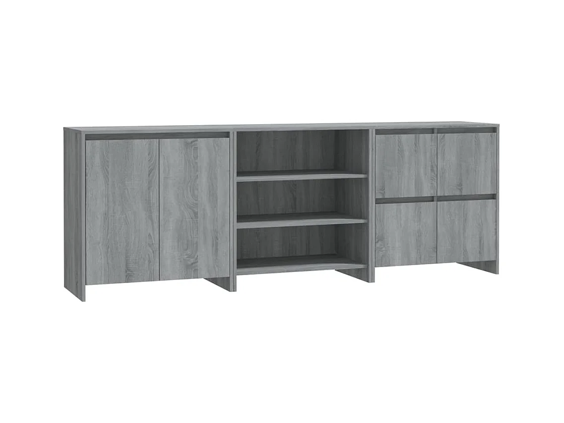 Buffets | Bahuts | Meuble de rangement 3 pcs Sonoma gris Bois d'ingénierie