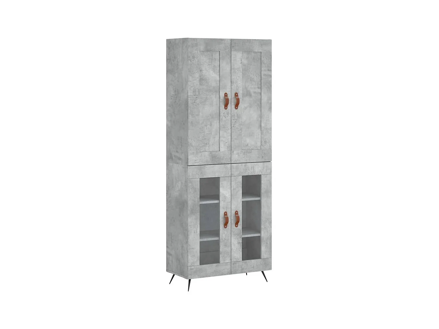 Buffet | Bahut | Meuble de rangement haut Gris béton 69,5x34x180 cm Bois d'ingénierie