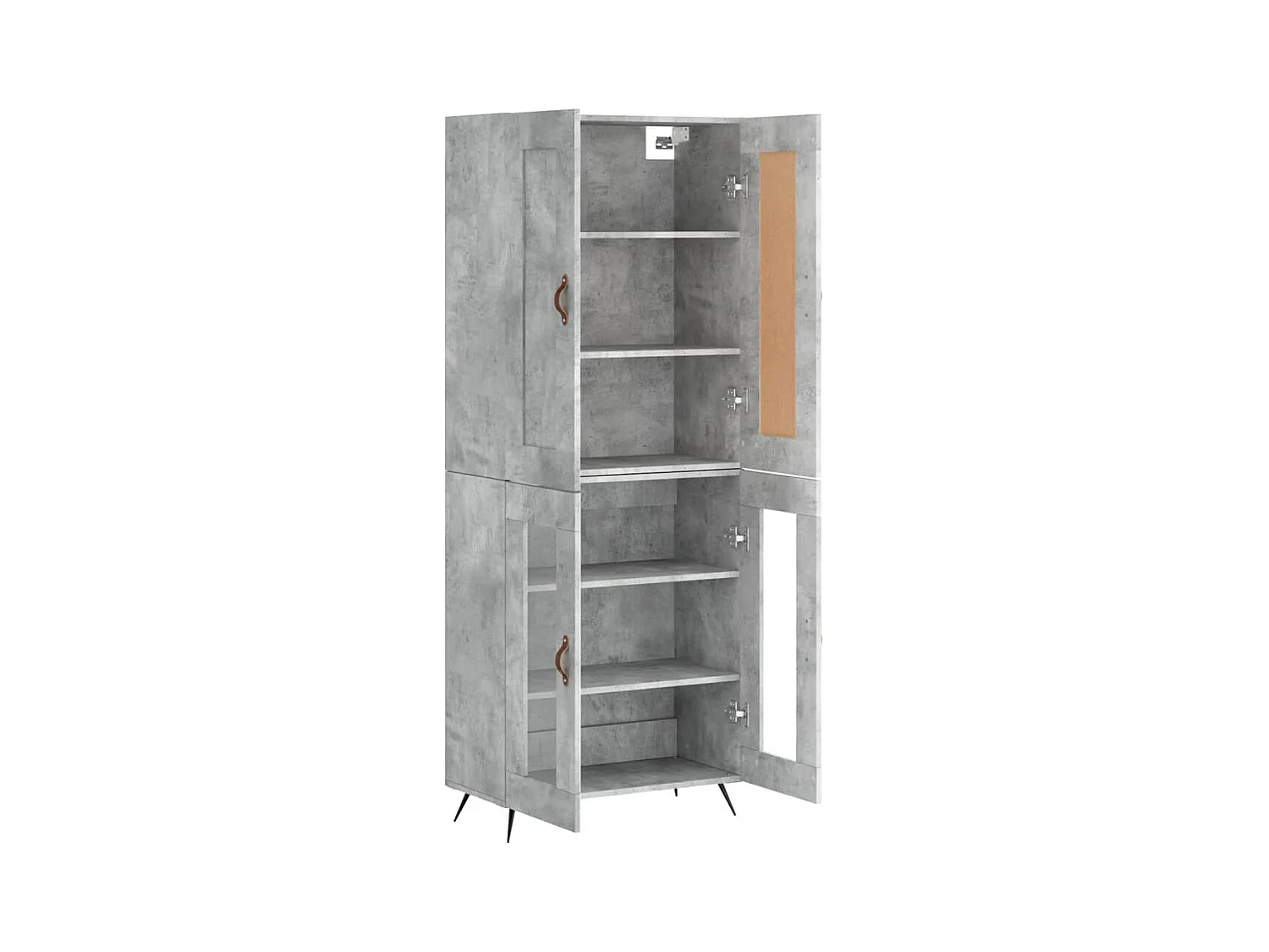 Buffet | Bahut | Meuble de rangement haut Gris béton 69,5x34x180 cm Bois d'ingénierie