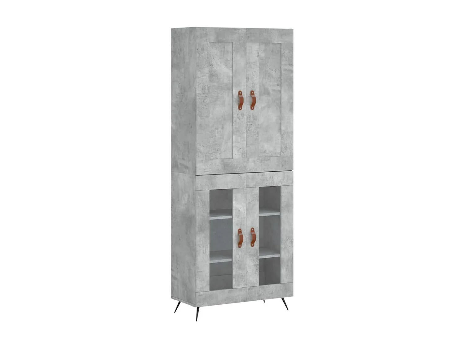 Credenza | Buffet | Armadio Grigio Cemento 69,5x34x180 cm in Legno Multistrato