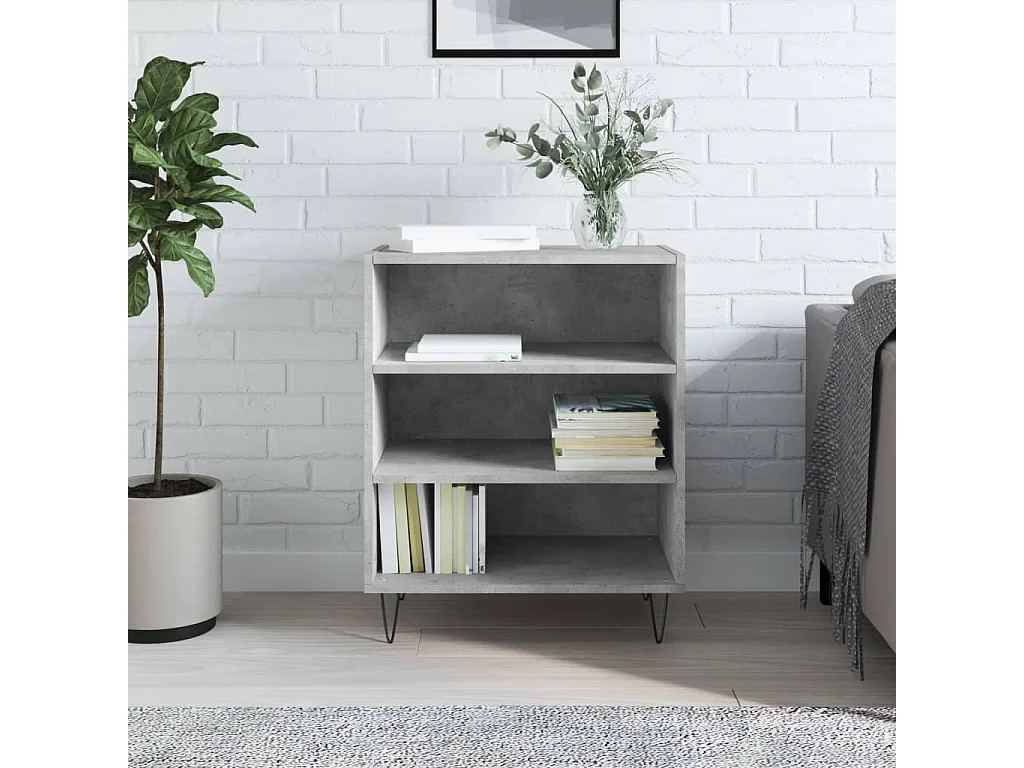 Buffet | Bahut | Meuble de rangement gris béton 57x35x70 cm bois d'ingénierie