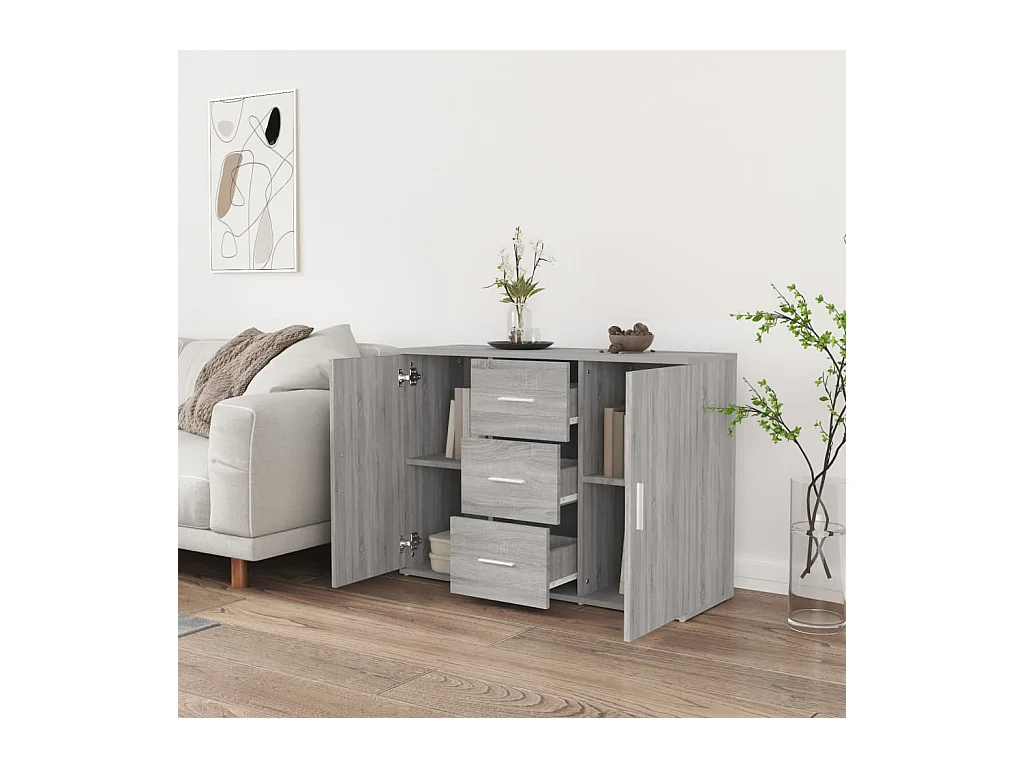 Buffet | Bahut | Meuble de rangement Sonoma gris 91x29,5x65 cm Bois d'ingénierie