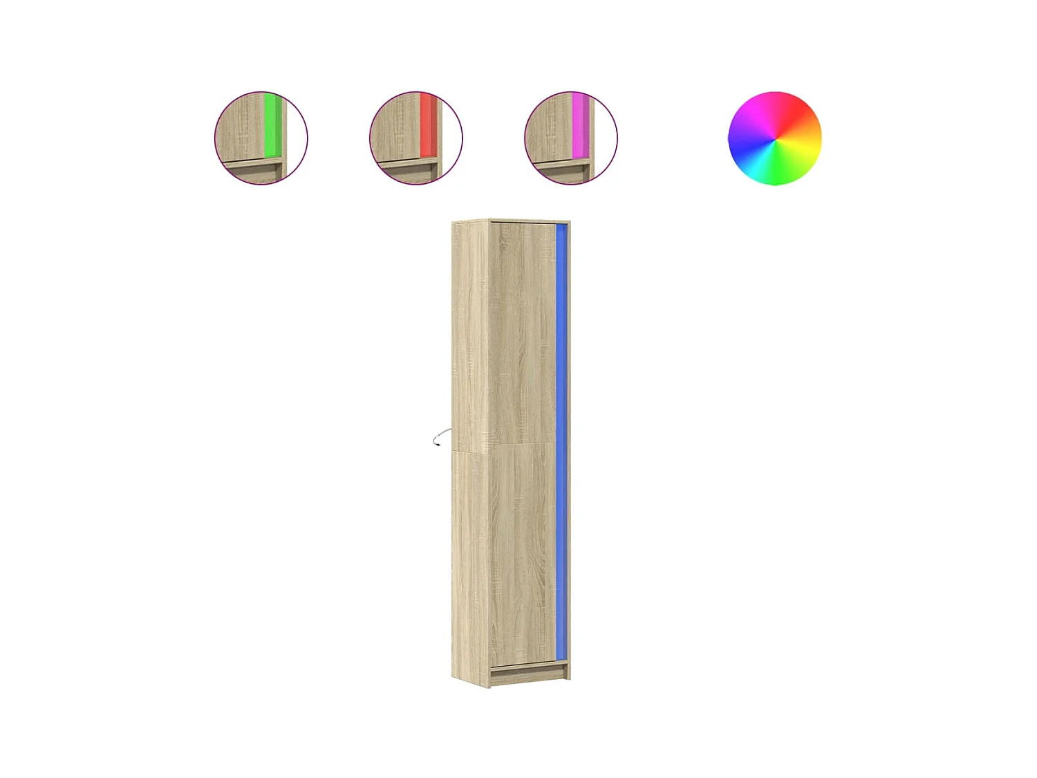 Buffet | Bahut | Meuble de rangement haut LED chêne sonoma 41,5x32,5x200 cm bois d’ingénierie