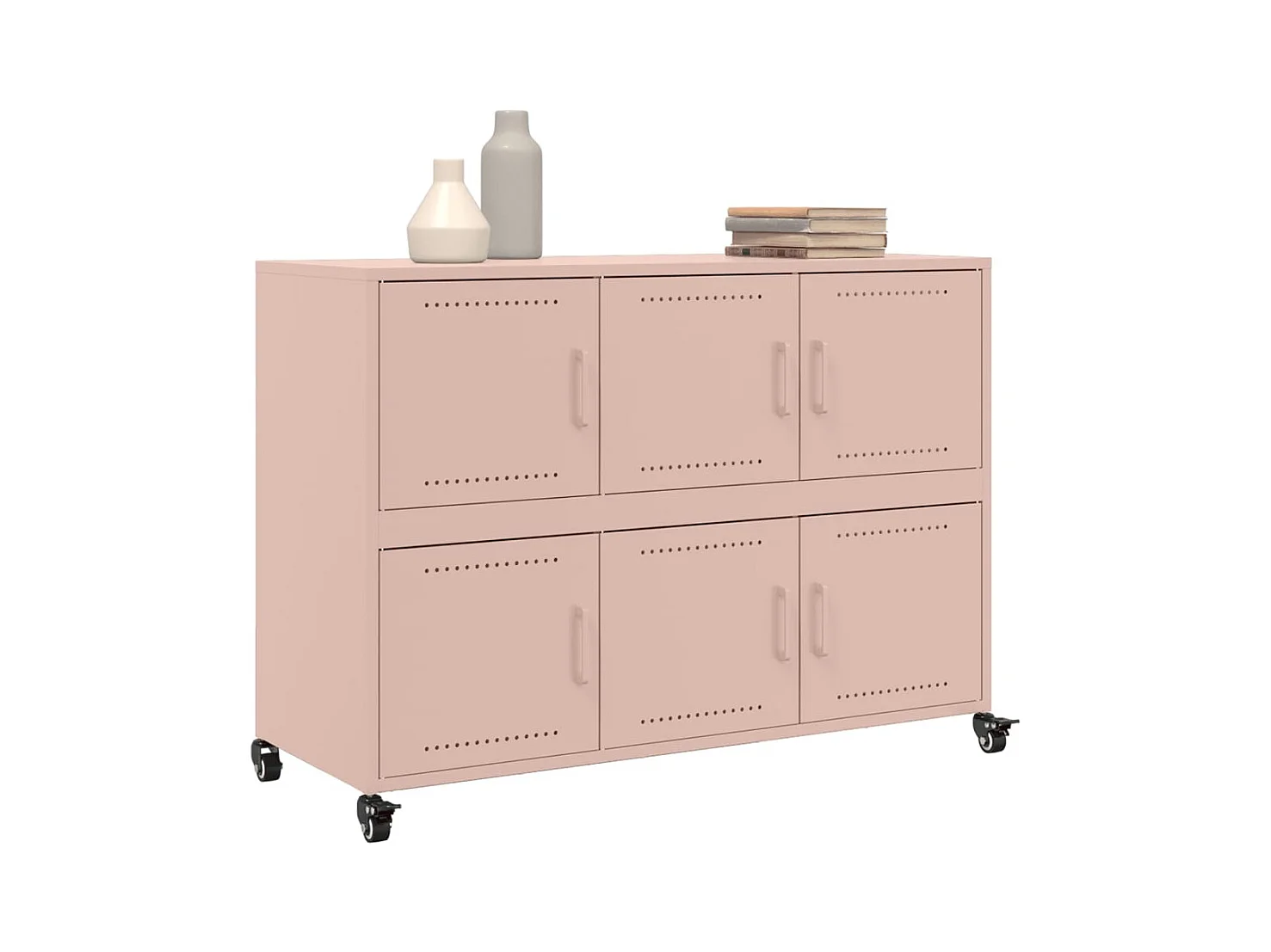 Buffet | Bahut | Meuble de rangement rose 100,5x39x72 cm acier