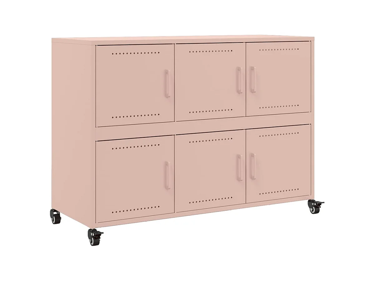 Credenza | Buffet | Armadio Rosa 100,5x39x72 cm in Acciaio Laminato a Freddo