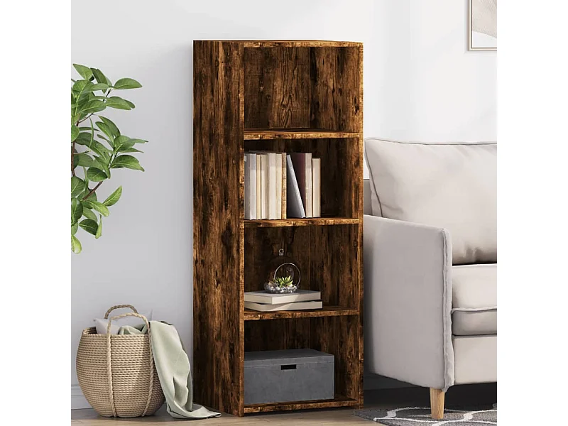Buffet | Bahut | Meuble de rangement haut chêne fumé 45x41x124 cm bois d'ingénierie