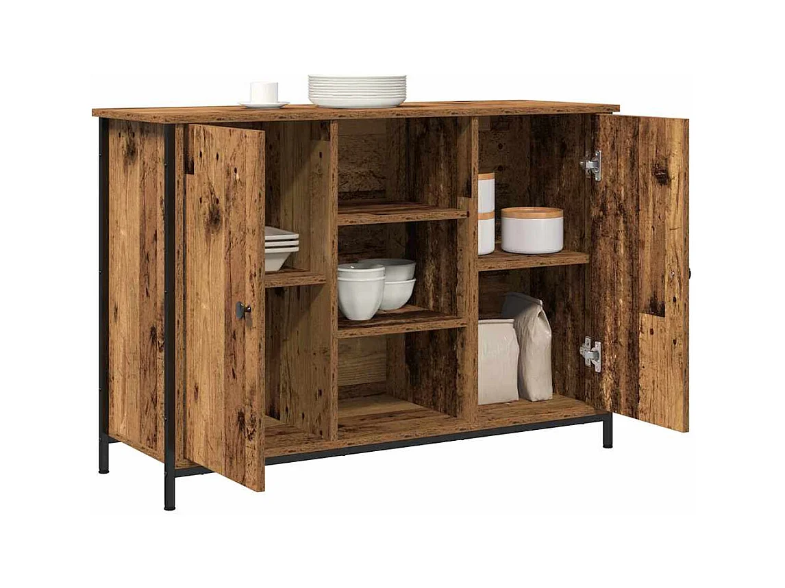 Buffet | Bahut | Meuble de rangement en bois ancien 100x35x70 cm en bois d'ingénierie et acier
