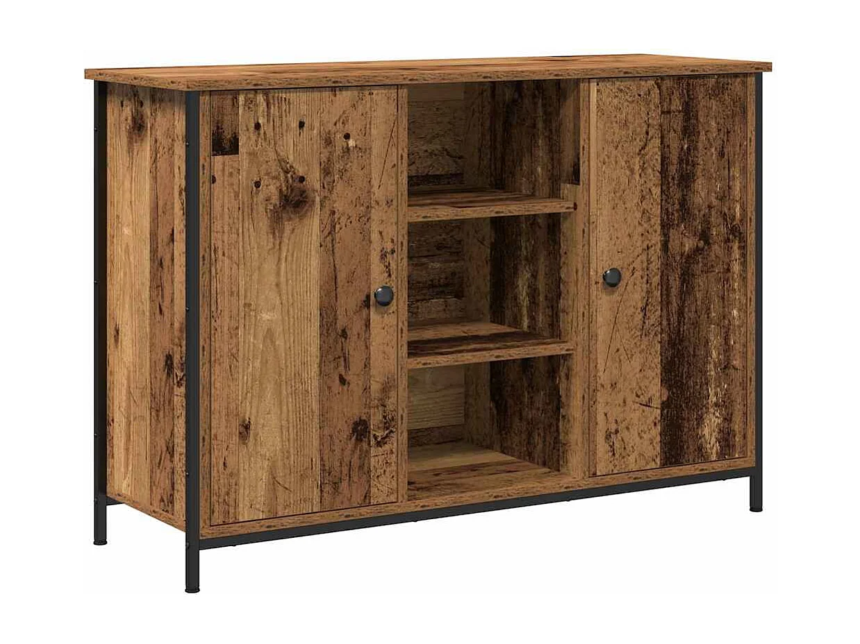Buffet | Bahut | Meuble de rangement en bois ancien 100x35x70 cm en bois d'ingénierie et acier