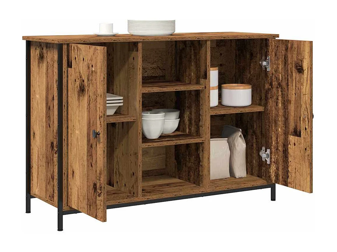 Buffet | Bahut | Meuble de rangement en bois ancien 100x35x70 cm en bois d'ingénierie et acier