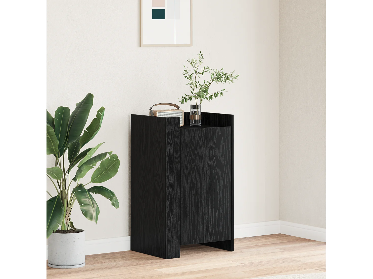 Buffet | Bahut | Meuble de rangement Chêne noir 45x35x75 cm Bois d'ingénierie