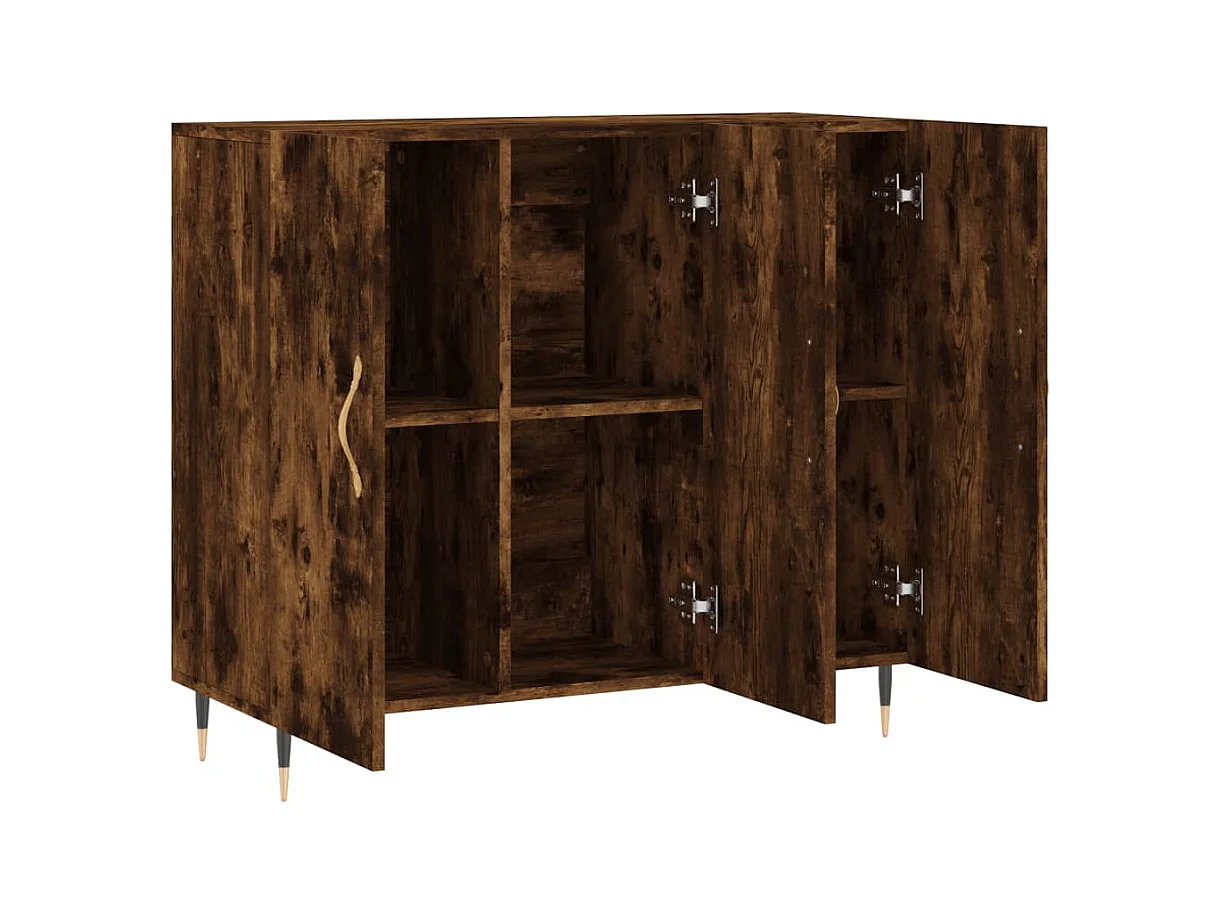Credenza | Buffet | Armadio Rovere Fumo 90x34x80 cm in Legno Multistrato