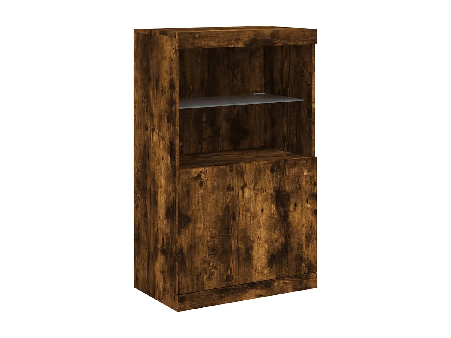 Credenza | Buffet | Armadio con Luci LED Rovere Fumo 60,5x37x100 cm