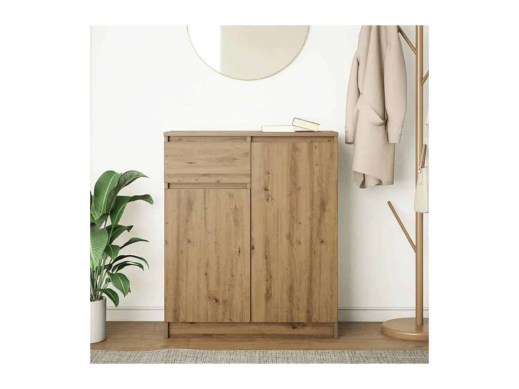 Buffet | Commode à tiroir | Meuble de rangement avec tiroir chêne artisanal 71x35x84 cm bois ingénierie