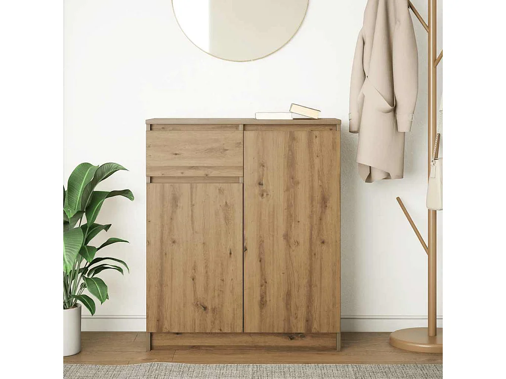 Buffet | Commode à tiroir | Meuble de rangement avec tiroir chêne artisanal 71x35x84 cm bois ingénierie