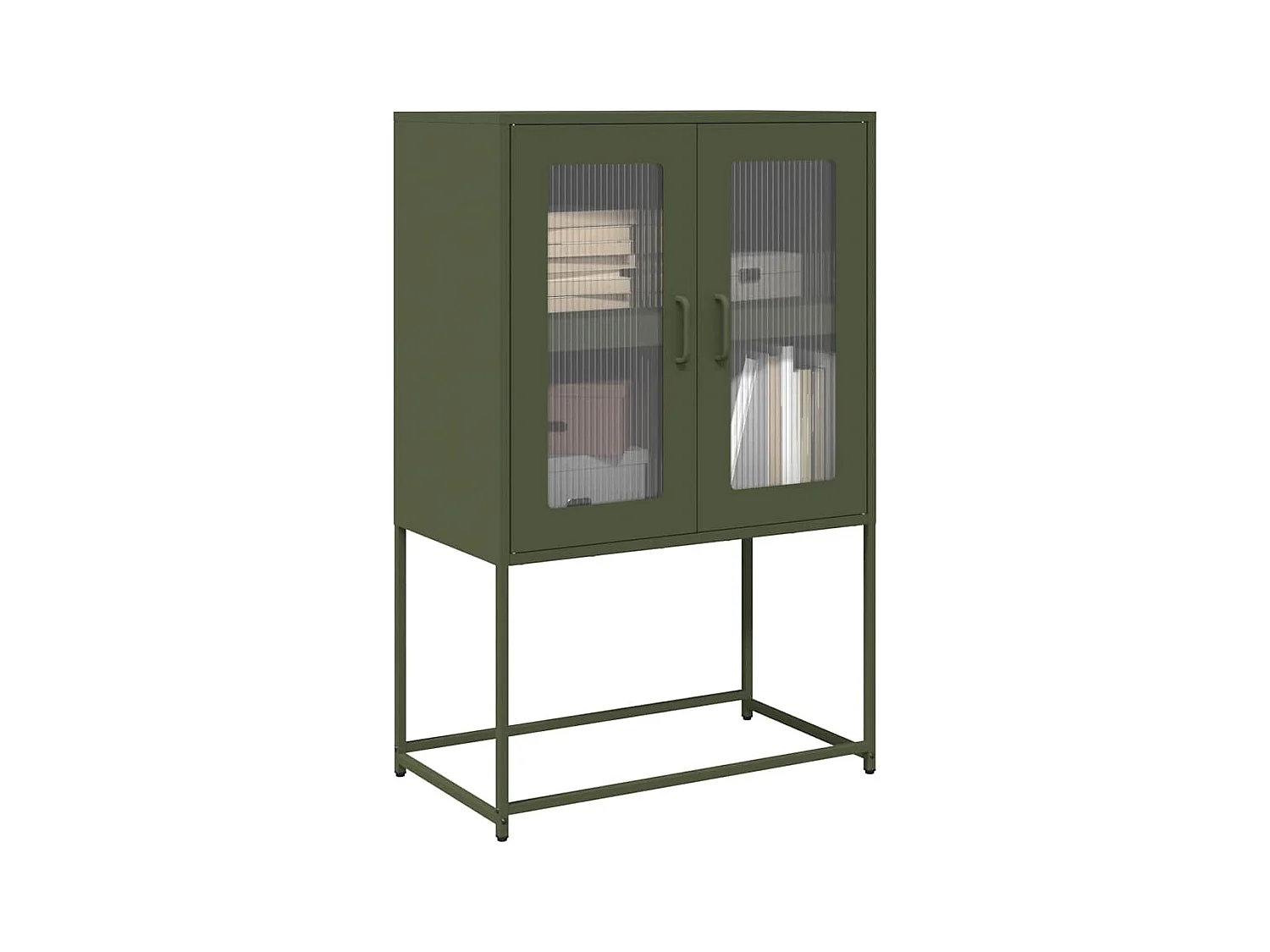 Buffet | Bahut | Meuble de rangement haut vert olive 68x39x107 cm acier