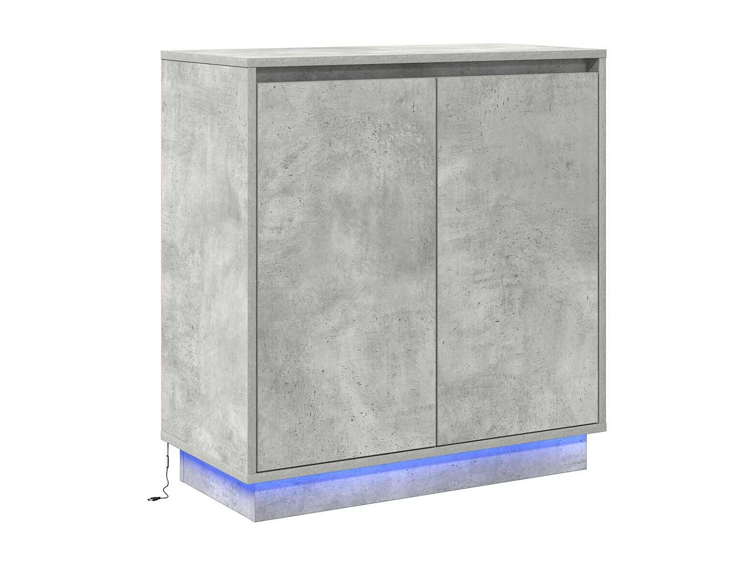 Credenza | Mobile | Armadio TV con LED Grigio Calcestruzzo 71x34,5x75 cm in Legno Ingegnerizzato