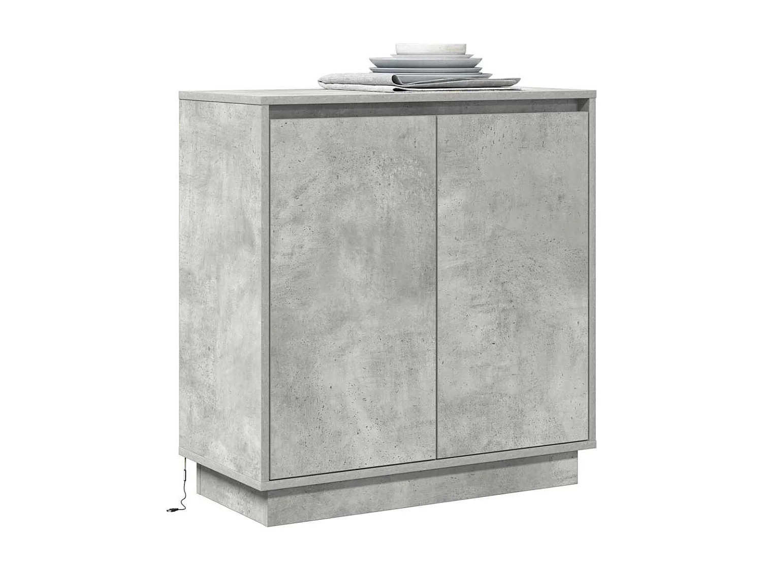 Credenza | Mobile | Armadio TV con LED Grigio Calcestruzzo 71x34,5x75 cm in Legno Ingegnerizzato