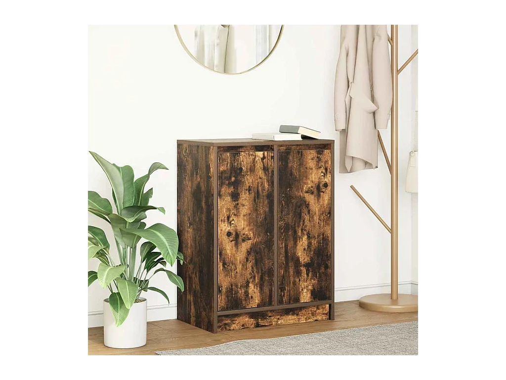 Buffet | Bahut | Meuble de rangement chêne fumé 57x34x76 cm bois d'ingénierie