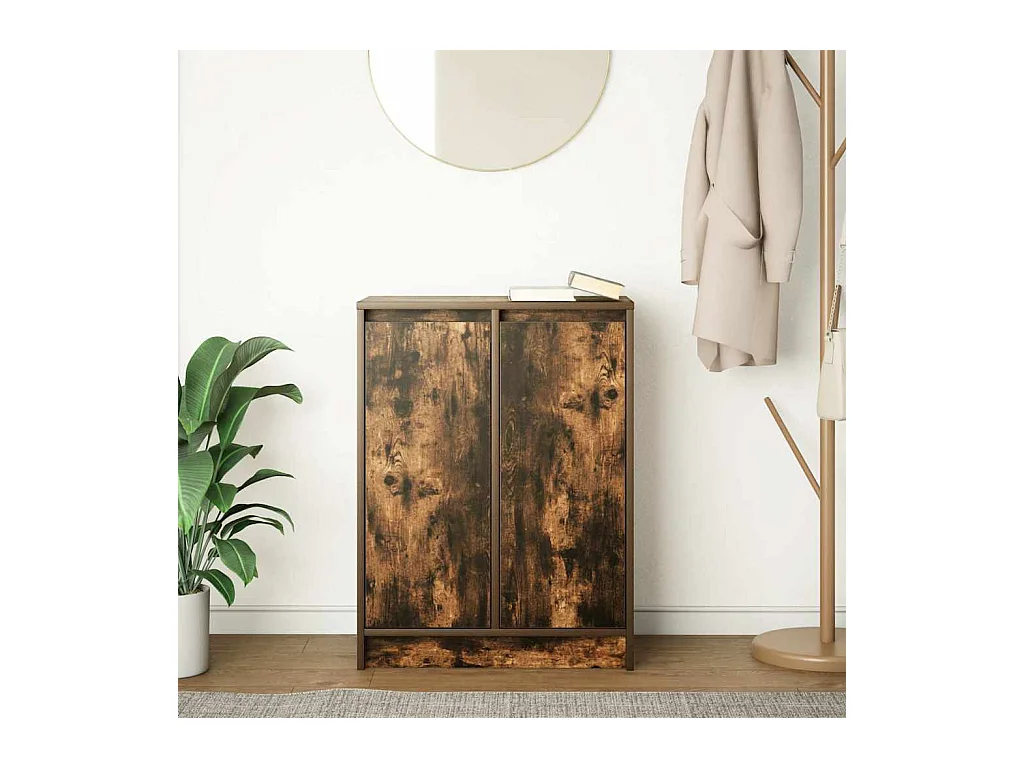 Buffet | Bahut | Meuble de rangement chêne fumé 57x34x76 cm bois d'ingénierie