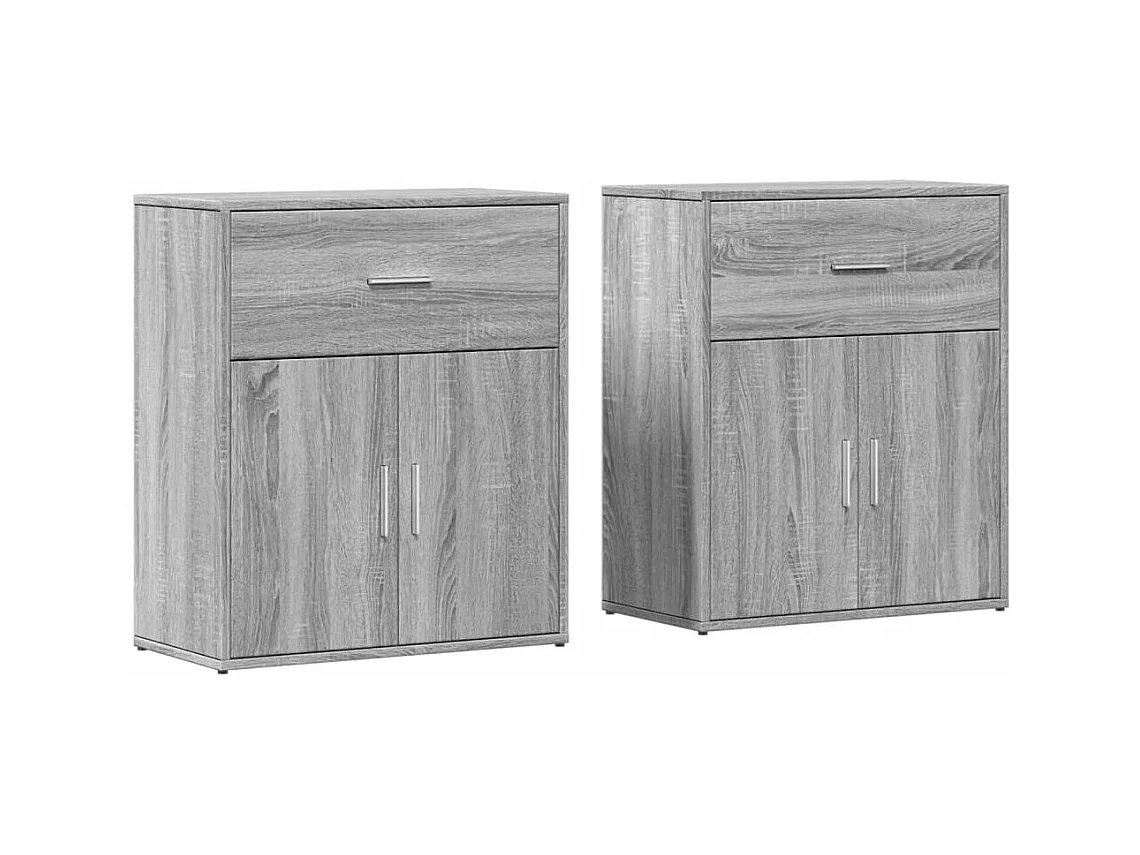 Buffets | Bahuts | Meuble de rangement 2 pcs sonoma gris 60x31x70 cm bois d'ingénierie
