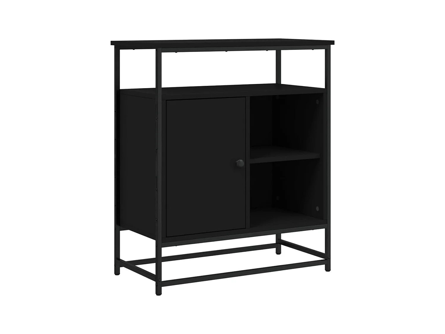 Buffet | Bahut | Meuble de rangement noir 69x35x80 cm bois d'ingénierie