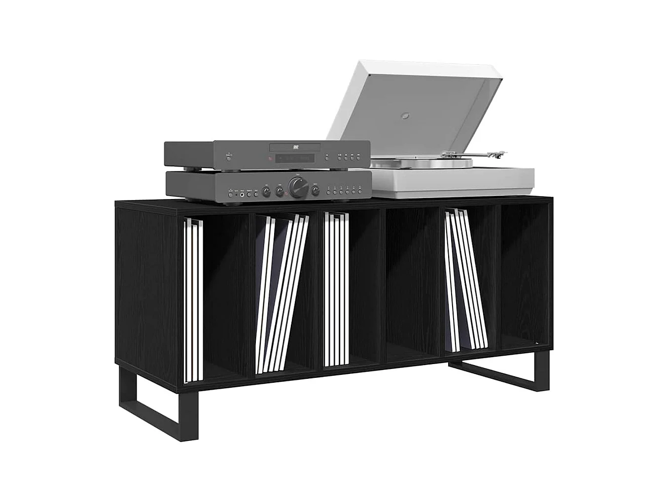 Buffet | Bahut | Meuble de rangement à enregistrement Noir Chêne 100x38x48 cm Bois d'ingénierie