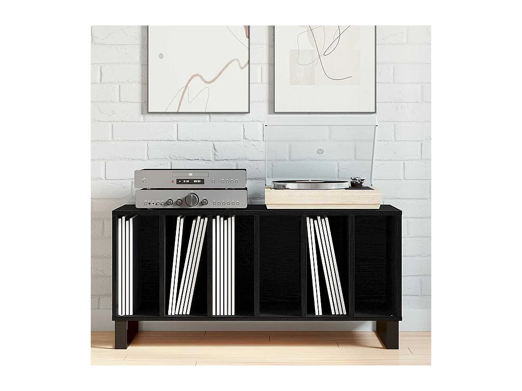 Buffet | Bahut | Meuble de rangement à enregistrement Noir Chêne 100x38x48 cm Bois d'ingénierie