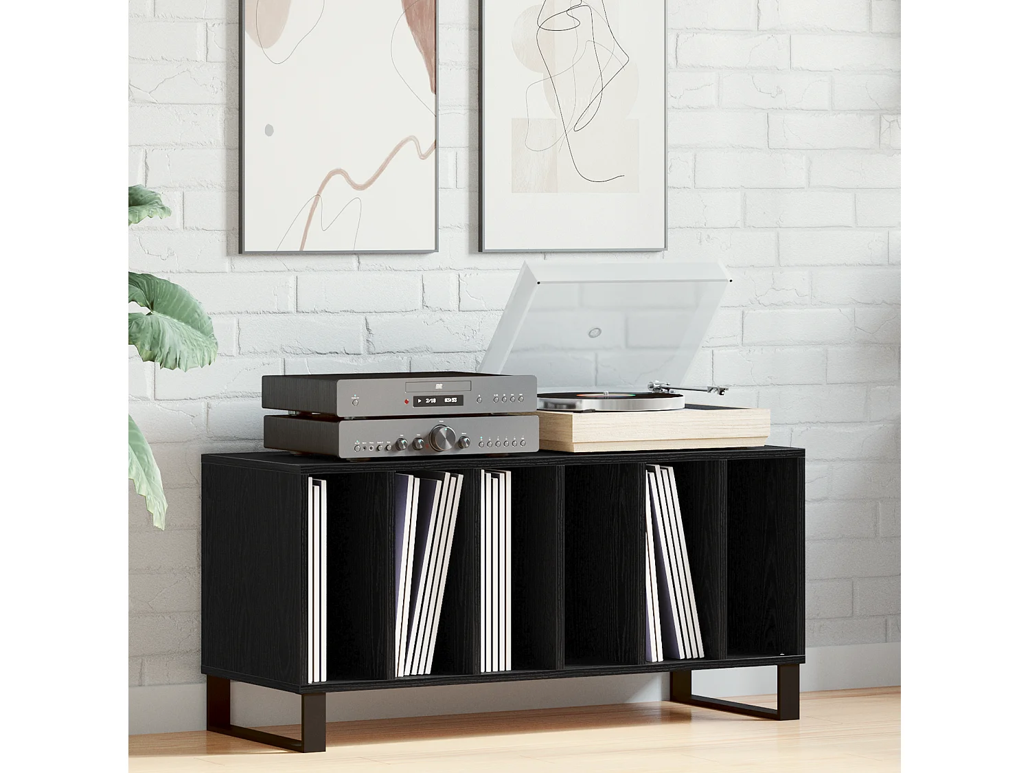 Buffet | Bahut | Meuble de rangement à enregistrement Noir Chêne 100x38x48 cm Bois d'ingénierie