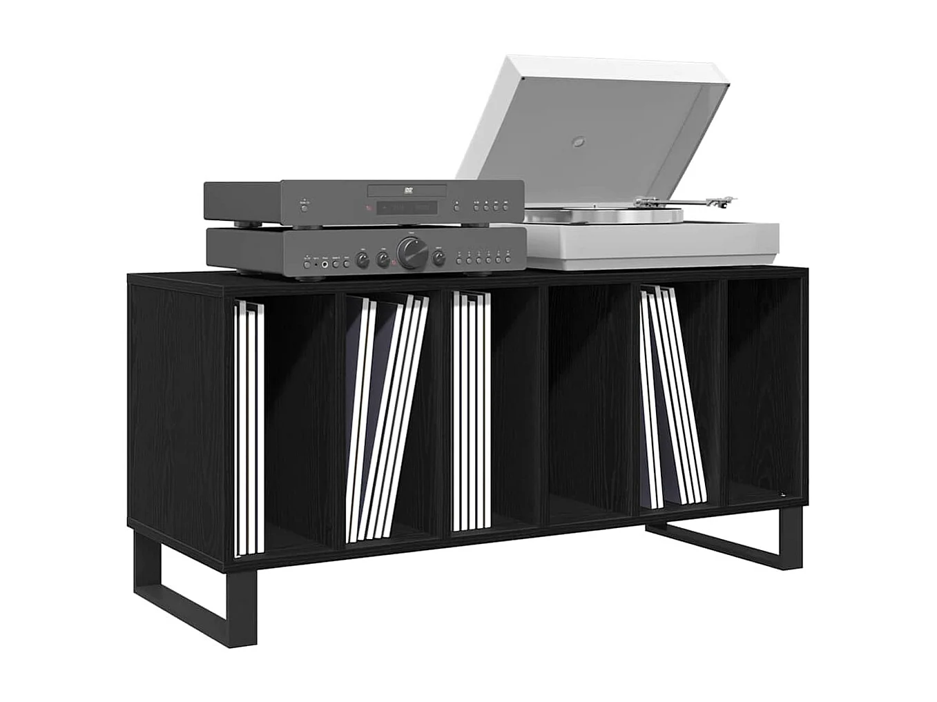 Buffet | Bahut | Meuble de rangement à enregistrement Noir Chêne 100x38x48 cm Bois d'ingénierie