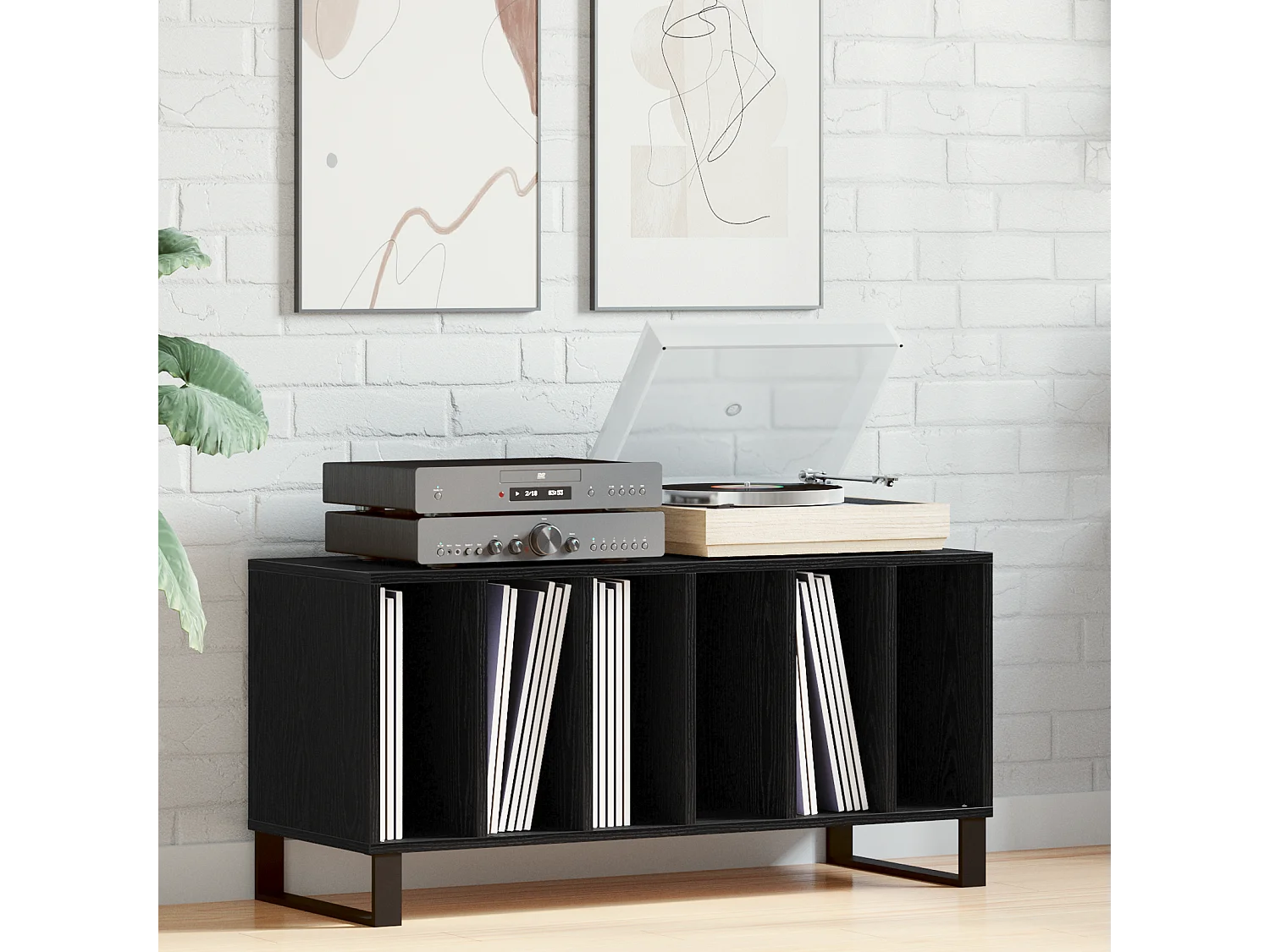 Buffet | Bahut | Meuble de rangement à enregistrement Noir Chêne 100x38x48 cm Bois d'ingénierie