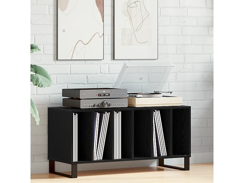 Buffet | Bahut | Meuble de rangement à enregistrement Noir Chêne 100x38x48 cm Bois d'ingénierie