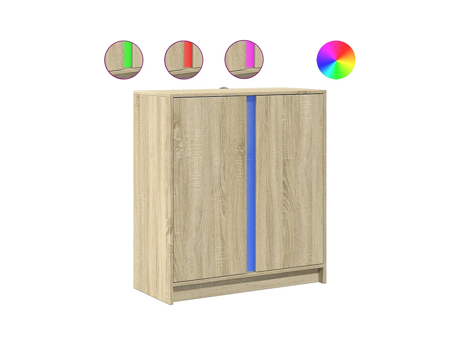 Buffet | Bahut | Meuble de rangement avec LED chêne sonoma 77x34x85 cm bois d'ingénierie