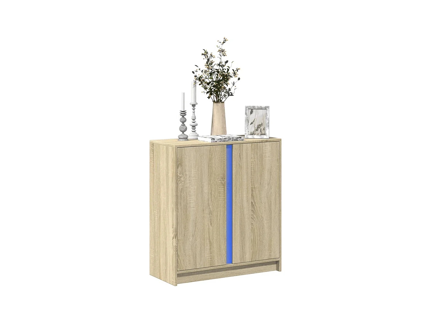 Credenza | Buffet | Armadio con LED Rovere Sonoma 77x34x85 cm in Legno Multistrato