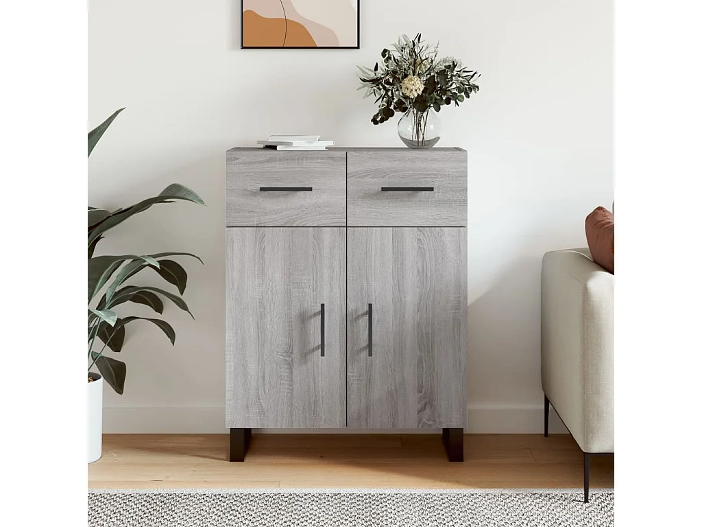 Buffet | Sideboard | Dressoir 69,5x34x90 cm bewerkt hout grijs sonoma eikenkleurig
