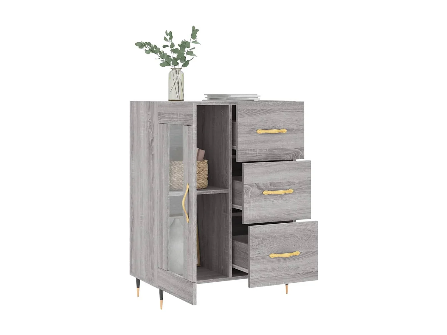 Buffet | Bahut | Meuble de rangement sonoma gris 69,5x34x90 cm bois d'ingénierie